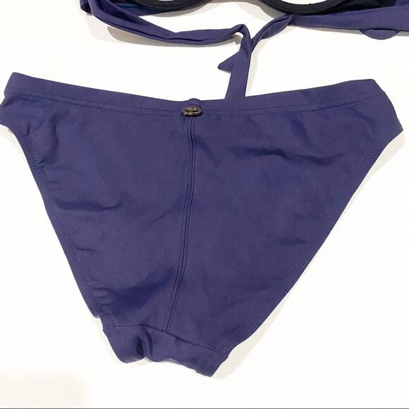 IODUS par Pierre Martinez Bikini Convertible Top Navy Blue Bikini Sz 6 - Picture 9 of 10